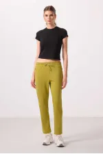 Tommylife Toptan Yumuşak Dokulu Gizli Fermuarlı Dar Paça Kadın Pantolon - 94668 Koyu Hardal