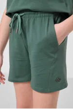 Ensemble short basique pour fille Tommylife, en coton doux texturé, coupe standard, vert clair, réf. 75184