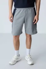 Tommylife Toptan Comfort Fit Basic Erkek Şort 81280 Gri Melanj