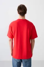 Tommylife Toptan O Yaka Oversize Baskılı Erkek T-Shirt 88328 Fiesta