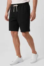 Short noir basique pour homme Tommylife, coupe standard, avec poches arrière - 88314