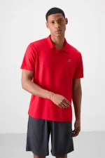 Tommylife Wholesale Polo Collar Standard Fit Active Sport Men's T-Shirt 88252 Red