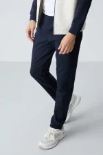 Tommylife Toptan Rahat Kalıp Dik Yaka Klasik Paça Erkek Eşofman Takımı 85113 Bej - Lacivert