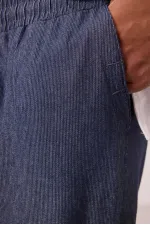 Jean chino extensible léger, coupe standard, tissé, Tommylife Wholesale, bleu marine, référence 82176