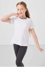 Ensemble de leggings Tommylife Wholesale Cotton à col rond, coupe standard et jambes évasées pour filles, référence 75192, blanc anthracite