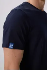 Tommylife Toptan O Yaka Standart Kalıp Basic Erkek T-Shirt 87911 Lacivert