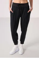Pantalon Tommylife Wholesale en polyester, coupe standard, à poches, pour femme - 94677 Noir