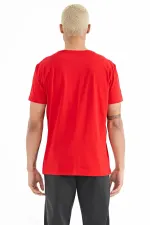 Tommylife Wholesale Otis Crew Neck Standard Fit Printed Men's T-Shirt 88228 Red