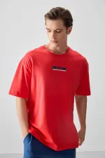 Tommylife Wholesale Crew Neck Oversize Printed Men's T-Shirt 88359 Fiesta