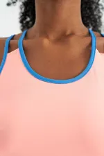 Débardeur de sport pour femme Tommylife, rose pâle, dos à double bretelle, coupe standard - 97258