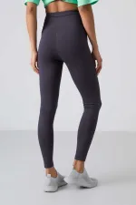 Tommylife Toptan Antrasit Yüksek Bel Toparlayıcı Slim Fit Dar Paça Kadın Tayt - 94011