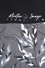 Tommylife Wholesale Black Gradient Print Detail Crew Neck Standard Fit Men's T-Shirt - 88177