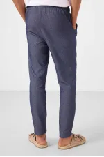 Jean chino extensible léger, coupe standard, tissé, Tommylife Wholesale, bleu marine, référence 82177