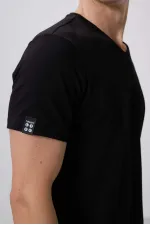 Tommylife Toptan V Yaka Standart Kalıp Basic Erkek T-Shirt 87912 Siyah