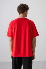 Tommylife Toptan O Yaka Oversize Baskılı Erkek T-Shirt 88330 Fiesta