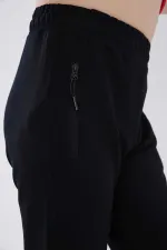 Pantalon de jogging Tommylife bleu marine pour garçon, coupe standard, avec poches zippées et revers - 64042