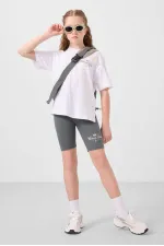 KIZ GARSON TAYT TAKIM T-SHIRT/KISA TAYT Beyaz/Haki