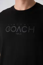 Tommylife Wholesale Crew Neck Oversize Printed Men's T-Shirt 88329 Black