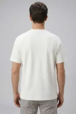 Tommylife Toptan Ekru Rahat Form Esnek Nefes Alabilir Erkek T-Shirt - 88495
