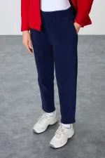 Ensemble de survêtement en polaire Tommylife Wholesale pour femme, coupe classique, col montant, taille oversize, rouge et marine (réf. 95339).