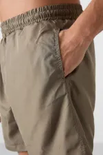 Tommylife Toptan Camel Belden Lastikli Standart Kalıp Erkek Deniz Şortu - 81237