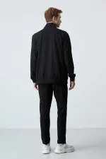 Tommylife Wholesale Casual Fit Basic Men's Tracksuit Set 85260 Black