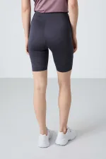 Tommylife Toptan Yüksek Bel Biker Kadın Tayt 91013 Antrasit