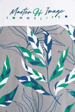 Tommylife Wholesale White Gradient Print Detail Crew Neck Standard Fit Men's T-Shirt - 88177