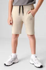 Tommlife Wholesale Beige Standard Fit Basic Performance Boys Shorts - 11303