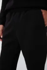 Tommylife Toptan Rahat Kalıp Basic Erkek Eşofman Takım 85265 Siyah