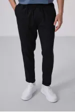 Pantalon chino extensible léger tissé coupe standard Tommylife Wholesale 82175 Noir