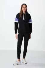 Tommylife Wholesale Hooded Oversize Women's Sweatshirt 97290 Black