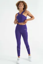 Bustier Tommylife pour femme, coupe ajustée, imprimé logo violet foncé - 97259