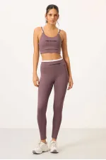 Tommylife Wholesale High Waist Slim Fit Women's Bustier and Leggings Set 95333 Rose Pink