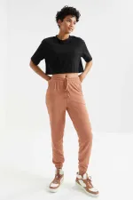 Pantalon de jogging à cordon de serrage taille haute Tommylife Wholesale pour femme - 94620