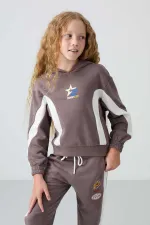 Ensemble de survêtement à capuche oversize pour filles Tommylife (7-15 ans), marron, référence 75166