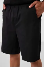 Short chino extensible léger, coupe standard, tissé, Tommylife Wholesale, noir, référence 81293