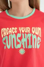 T-shirt Tommylife Wholesale Rose Gold Printed Round Neck Oversize Short Sleeve Girls - 75111