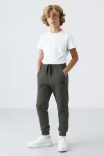 Pantalon de survêtement fin à revers standard kaki pour garçon Tommlife Wholesale - 11062