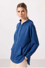 Sweat-shirt tunique oversize à capuche en tissu doux Tommylife Wholesale pour femme - 97302 Parliament
