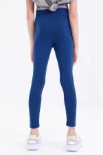 Tommylife Toptan İndigo Yüksek Bel Dar Paça Kız Çocuk Tayt  - 75047