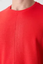 Tommylife Wholesale Crew Neck Oversize Basic Men's T-Shirt 88337 Fiesta