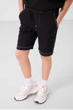 Ensemble short chino garçon Tommylife Wholesale en coton léger et extensible, coupe oversize, noir, réf. 11279