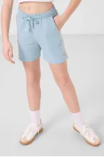 Ensemble short basique pour fille Tommylife, en coton doux texturé, coupe standard, bleu clair, référence 75184