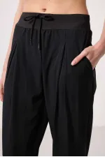 Pantalon Tommylife Wholesale en polyester, coupe standard, à poches, pour femme - 94677 Noir