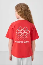 Tommylife Toptan Pamuklu O Yaka Oversize Fit Basic Kız Çocuk T Shirt 75178 Fiesta