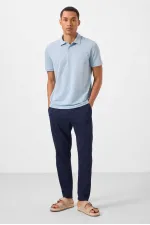 Pantalon chino extensible léger, coupe standard, tissé, Tommylife Wholesale, bleu marine, référence 82177