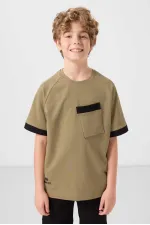 Tommylife Toptan Pamuklu Yumuşak Dokulu Oversize Cep Detaylı Erkek Çocuk T-Shirt 11295 Koyu Bej Tommylife Toptan Pamuklu Yumuşak Dokulu Oversize Cep Detaylı Erkek Çocuk T-Shirt 11295 Koyu Bej