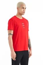 Tommylife Toptan Tylor O Yaka Standart Kalıp Baskılı Erkek T-Shirt 88227 Kırmızı