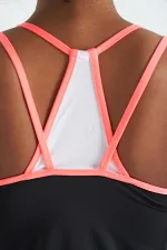 Débardeur de sport Tommylife Wholesale noir à double bretelle au dos, coupe standard, pour femme - 97258